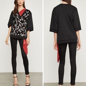 BCBG Embroidered French Terry Sweatshirt NWT